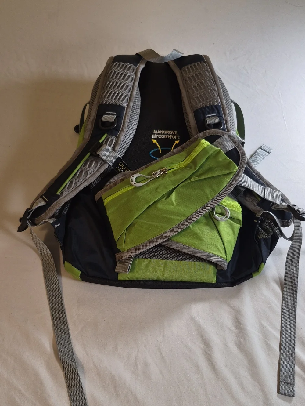 Unbranded Men's Green and Black Hiking Backpack with Multiple Compartments